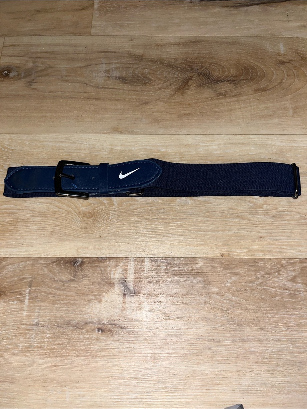 Nike Navy Athletic Web Belt with White Swoosh